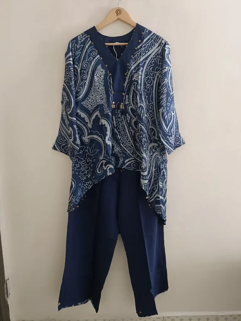Royal Indigo Fish-Cut High-Low Set