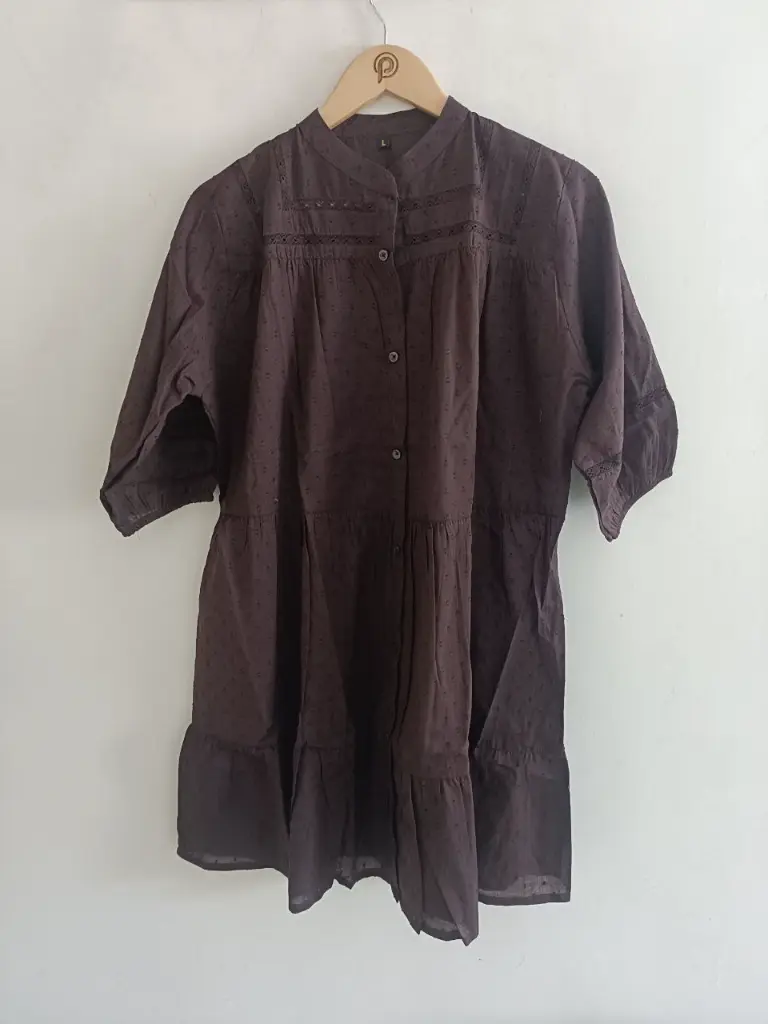 Cocoa Charm Dobby Cotton Tunic