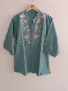 Serene Bloom Cotton Embroidered Top