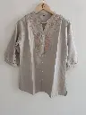 Sand Bloom Embroidered Cotton Top