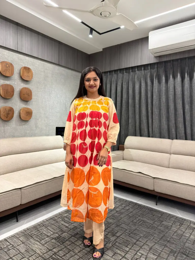 Sunset Dots Mull Cotton Kurta Palazzo Set