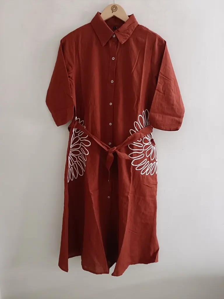 Rust Bloom Flex Cotton Dress