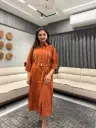 Rust Linea Embroidered Dress