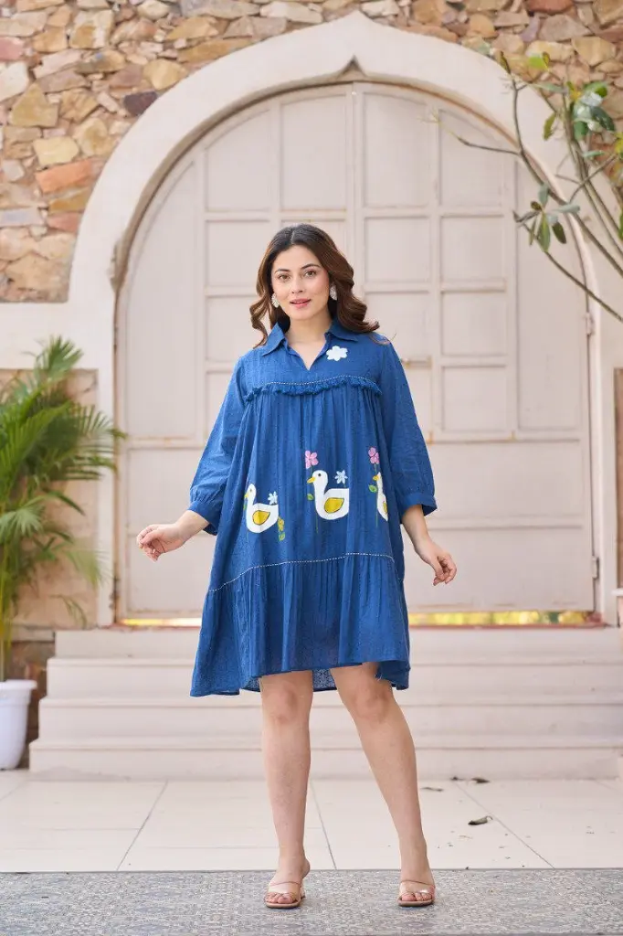 Blue Swan Handpainted Tunic