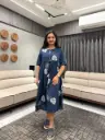 Midnight Leaf Cotton Dress