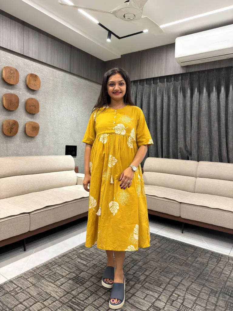 Sunshine Leaf Cotton Dress