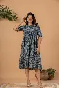 Indigo Ajrakh Cotton Dress