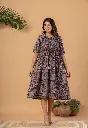 Plum Ajrakh Cotton Dress