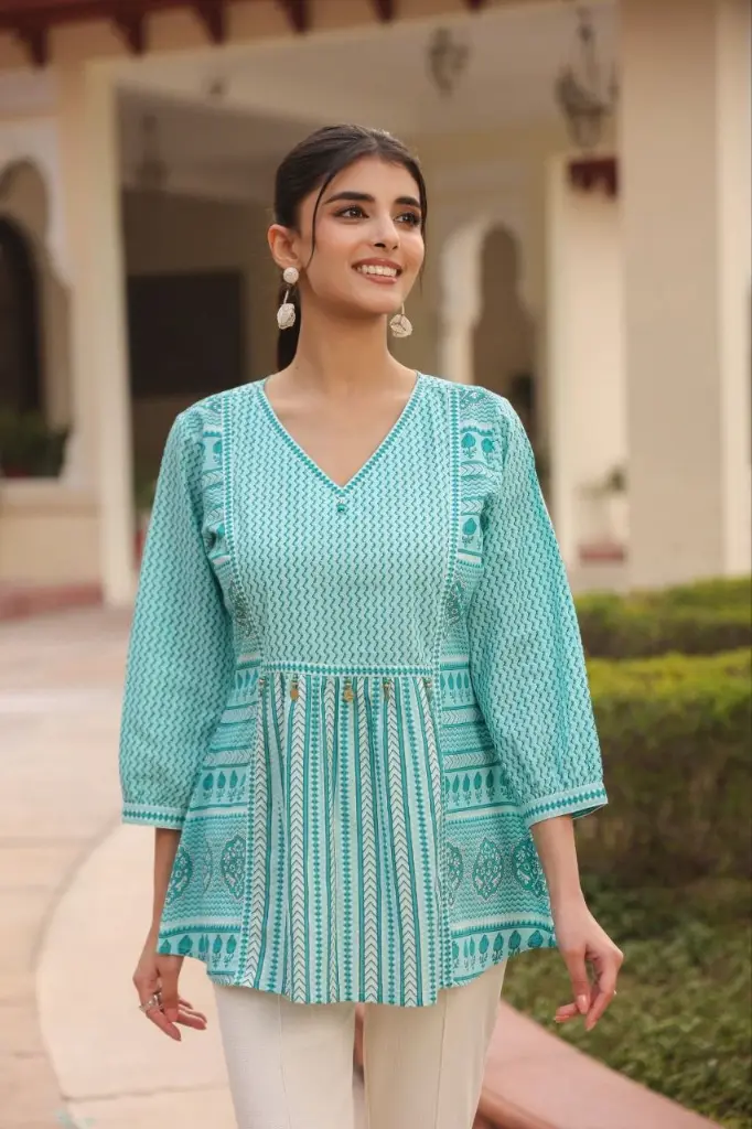 Aqua Weave Cotton Top