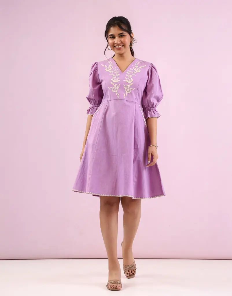 Lavender Bloom Cotton Dress
