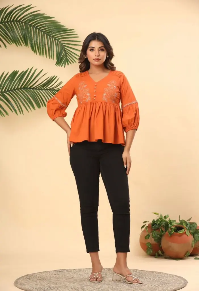 Sunset Bloom Cotton Top