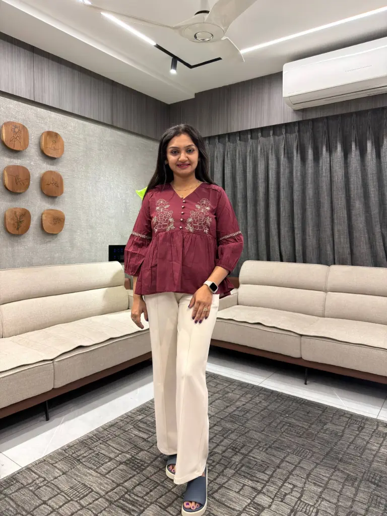 Wine Blossom Cotton Top