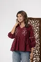Wine Blossom Cotton Top