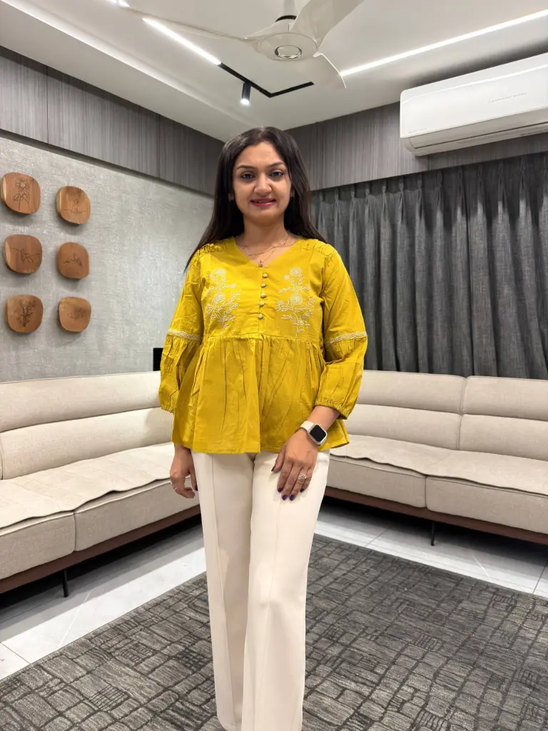 Mustard Bloom Cotton Top