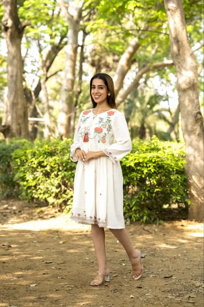 Garden Grace Embroidered Dress