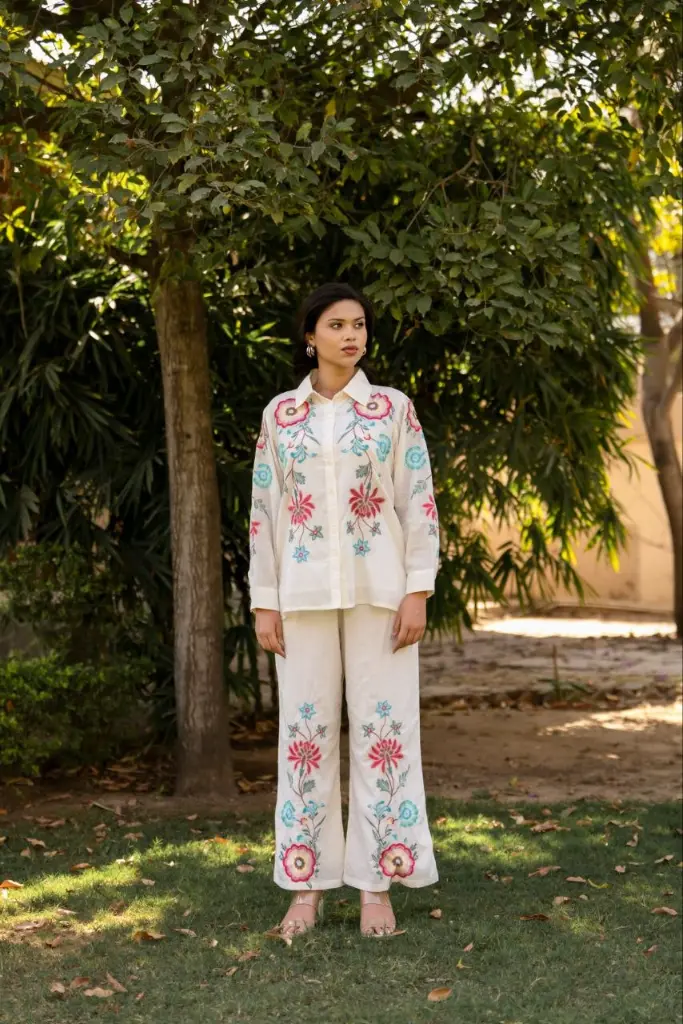 Ivory Bloom Mull Co-ord Set