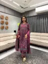 Royal Wine Ajrakh Cotton Suit Set