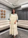 Elegant Ivory Embroidered Maxi Dress