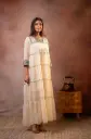 Elegant Ivory Embroidered Maxi Dress