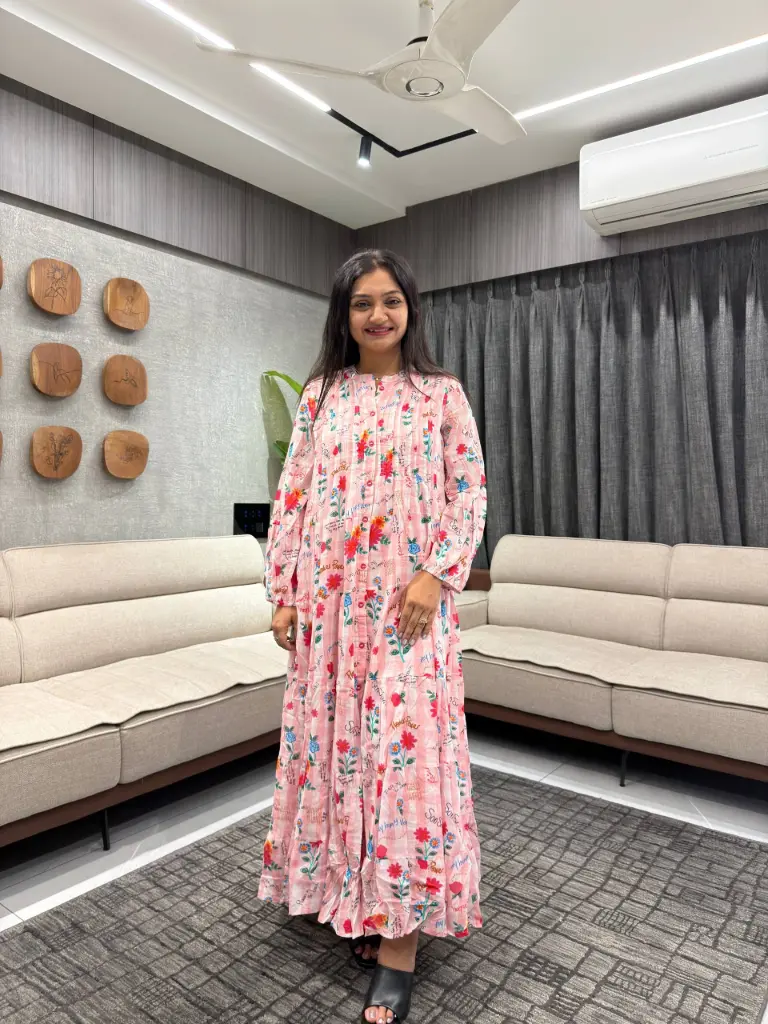 Pastel Bloom Cotton Maxi Dress