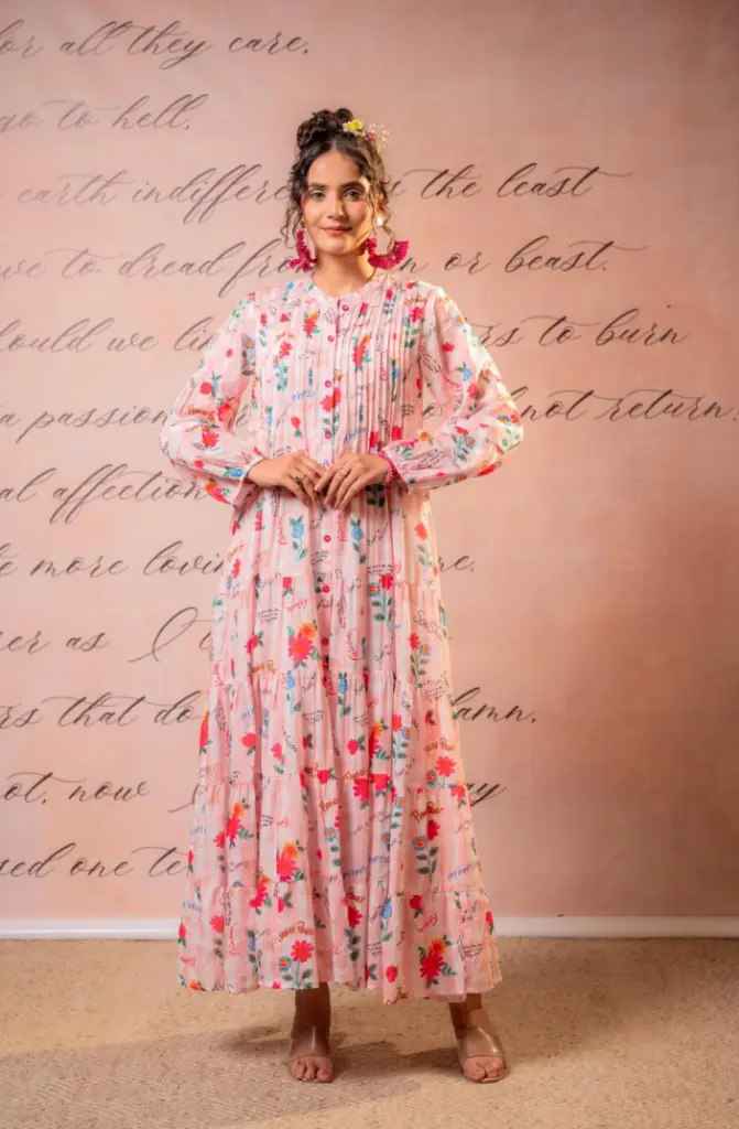 Pastel Bloom Cotton Maxi Dress