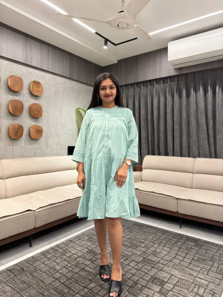 Mint Breeze Dobby Cotton Tunic