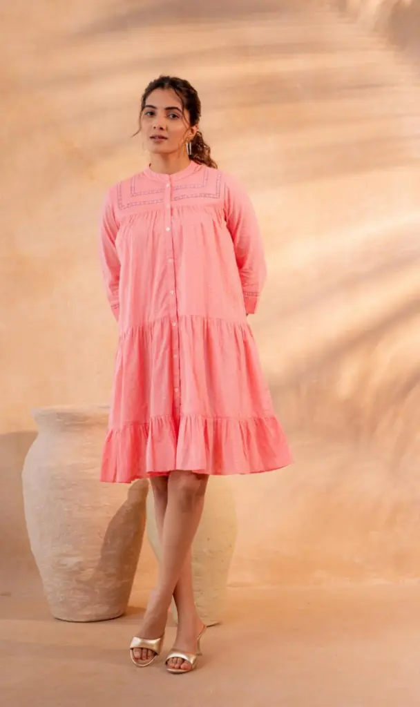 Blush Bloom Dobby Cotton Tunic