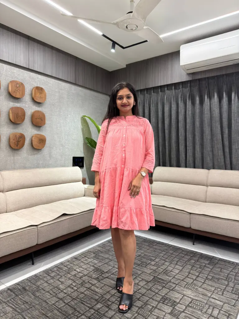 Blush Bloom Dobby Cotton Tunic
