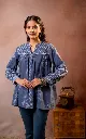 Blue Essence Pleated Top