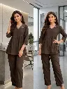 Cocoa Elegance Cotton Co-ord Set