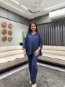 Navy Elegance Cotton Co-ord Set