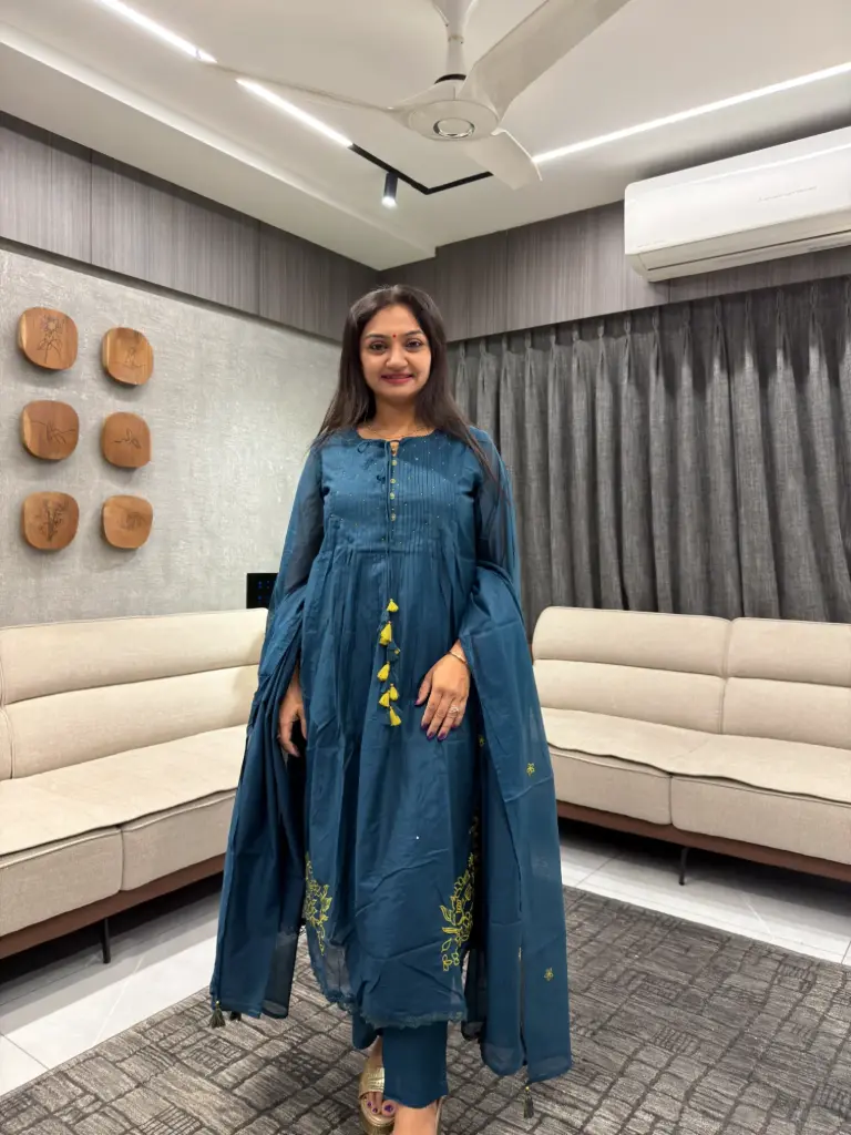 Teal Grace Kota Doriya Set