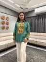 Emerald Kalamkari Crepe Top