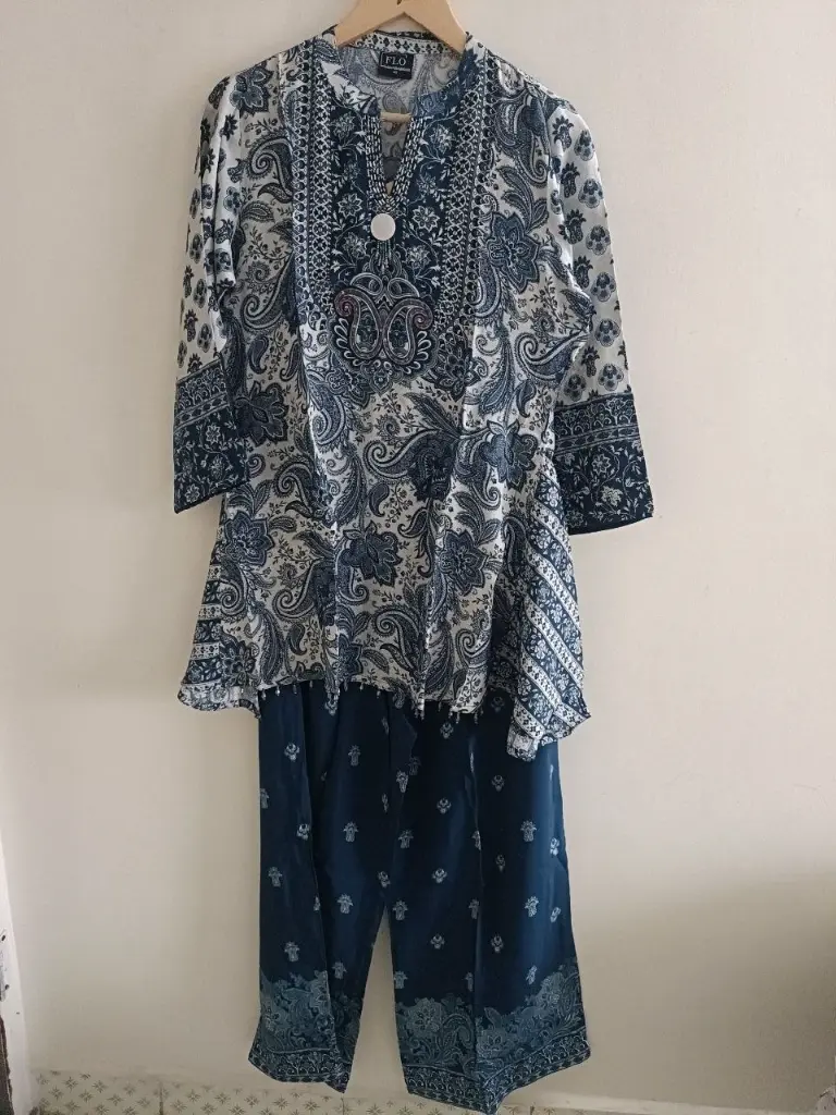 Indigo Kalamkari Muslin Co-ord Set