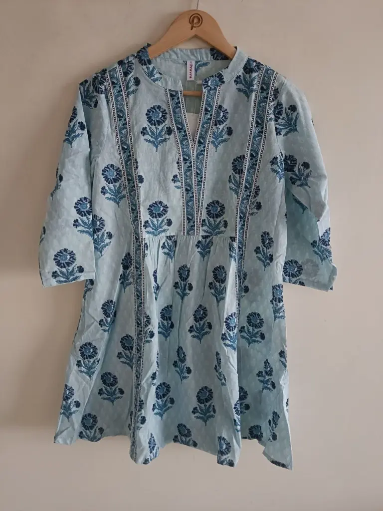 Sky Bloom Cotton Tunic