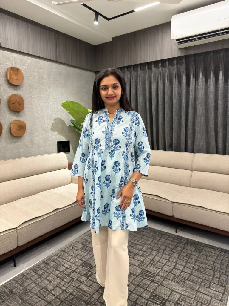 Sky Bloom Cotton Tunic