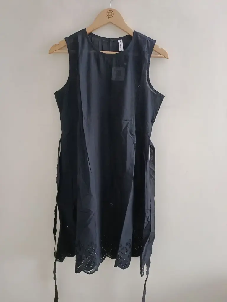 Black Chikankari Cotton One Piece Dress