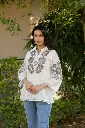 Floral Embroidered Mull Mull Cotton Top