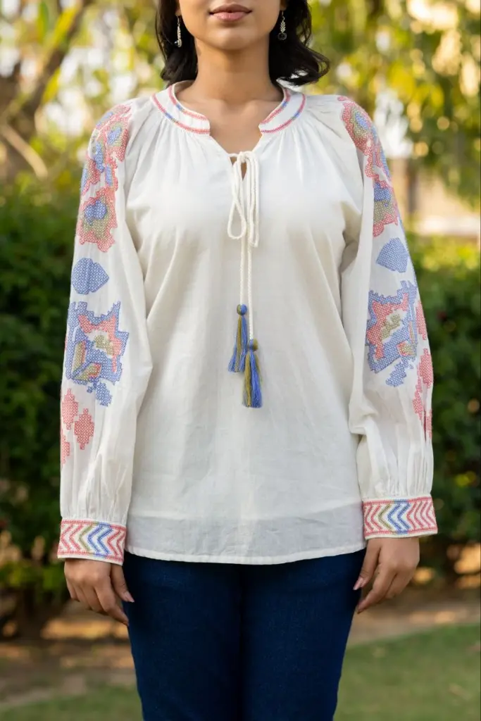 Blossom Breeze Mull Cotton Top