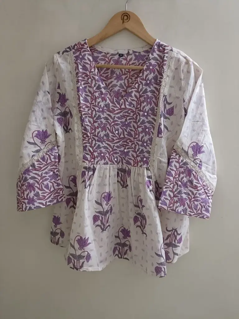 Lilac Garden Cotton Top