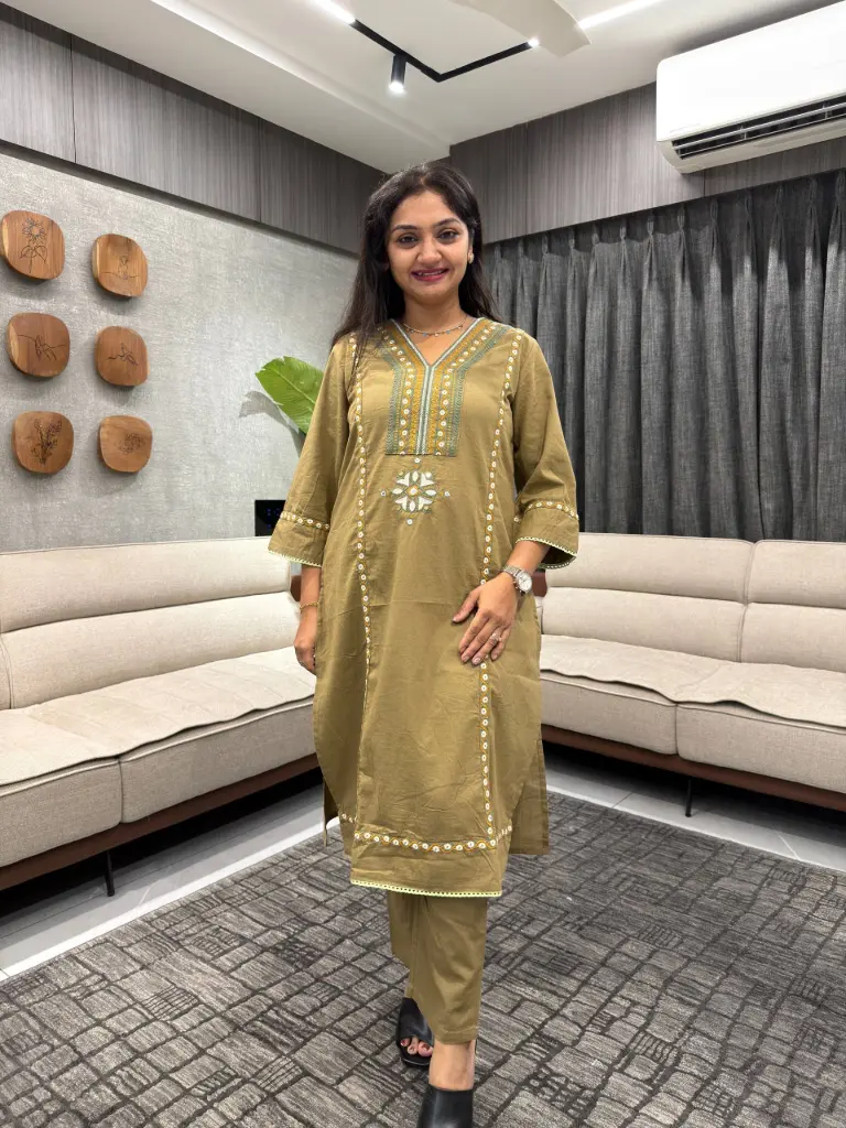 Olive Grace Flex Cotton Co-ord Set