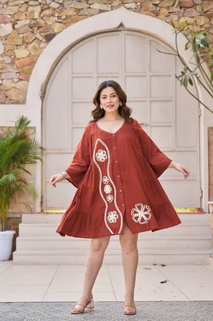 Rust Bloom Dori Work Tunic