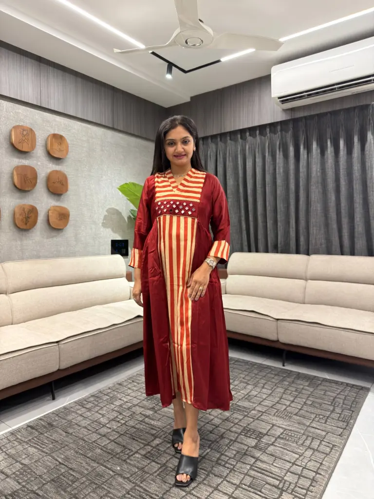 Royal Crimson Modal Silk Dress