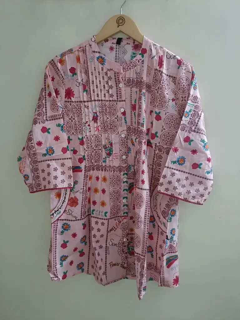 Blush Bloom Mull Cotton Tunic