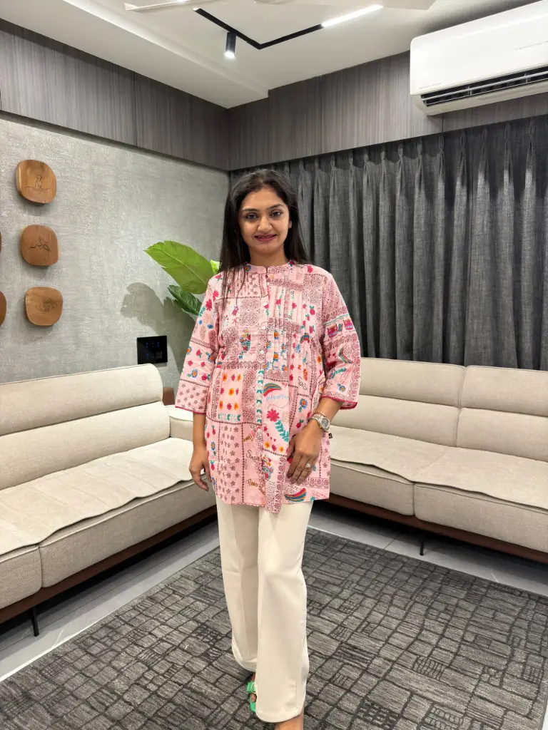 Blush Bloom Mull Cotton Tunic