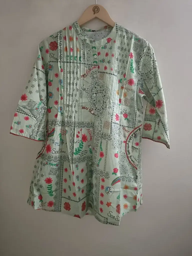 Pastel Garden Multi-Print Cotton Tunic
