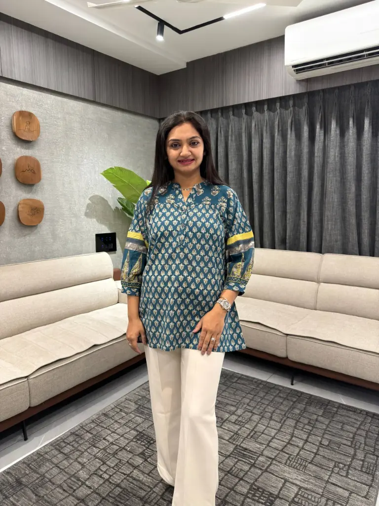 Teal Heritage Mull Cotton Tunic