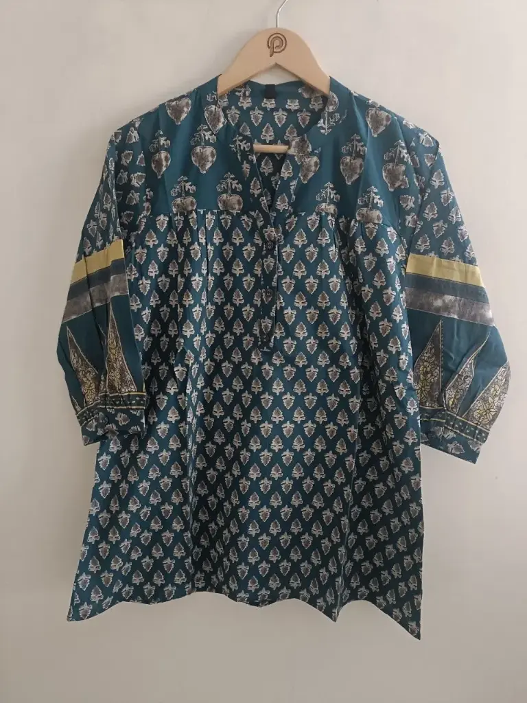 Teal Heritage Mull Cotton Tunic