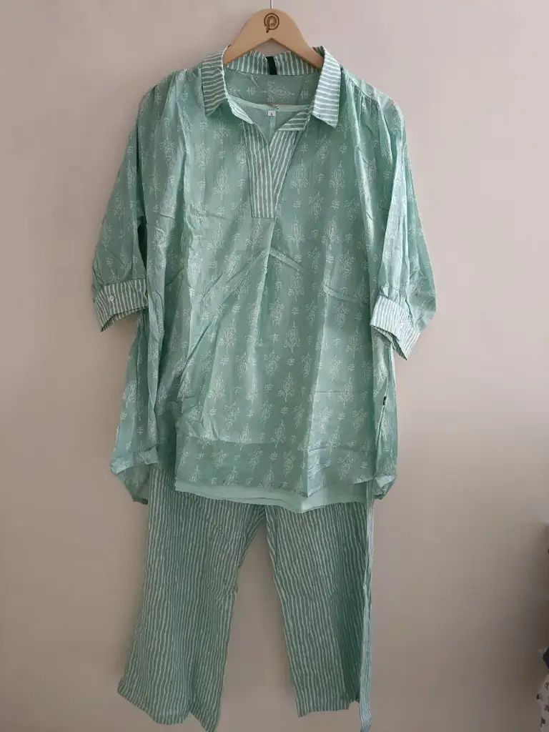 Mint Breeze Mull Cotton Co-Ord Set