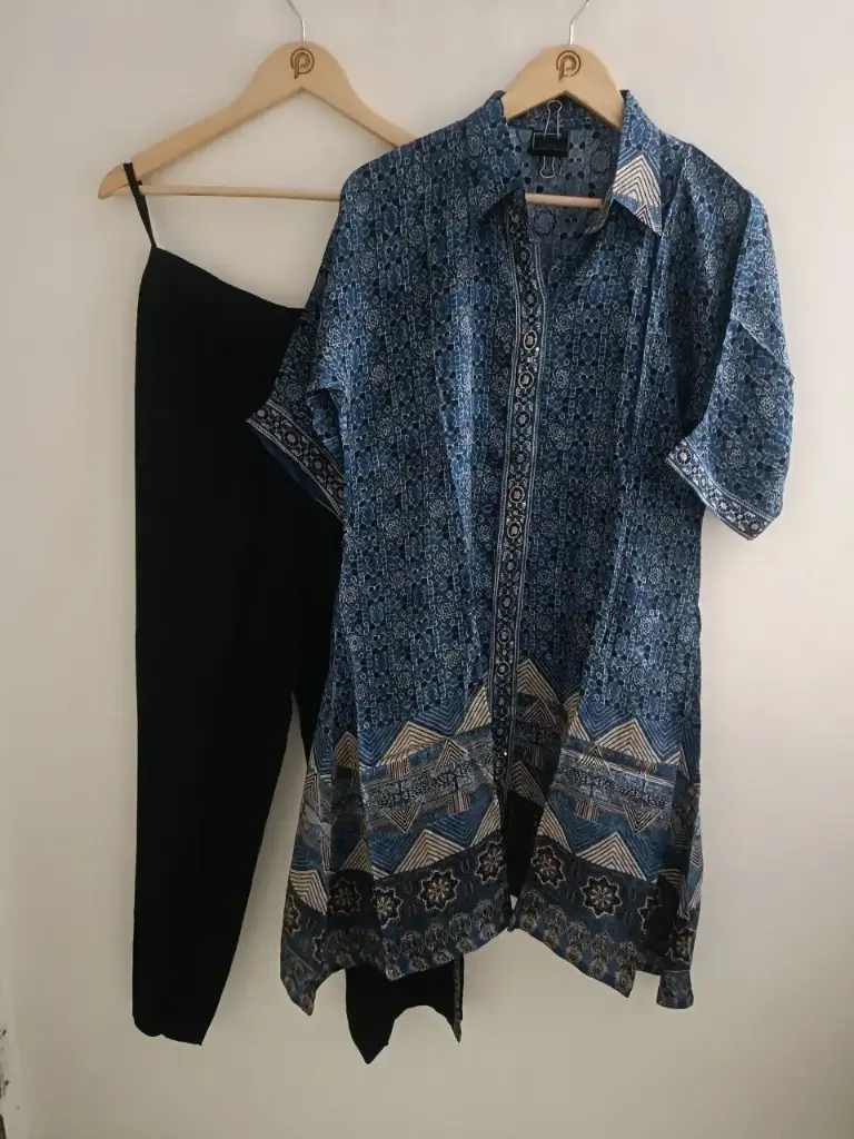 Heritage Print Natural Crepe Co-Ord Set